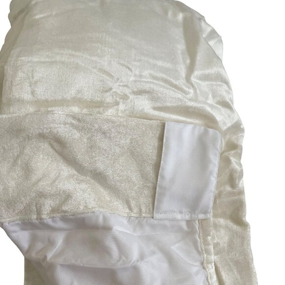 Olivia & Oliver Curtain Panel 63" Luster Velvet Ivory Rod Pocket Window Single - Picture 11 of 14